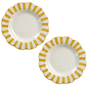 Yellow Stripe Dinner Plate | Handpainted Ceramic (Set of 2)
