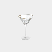 Aperitivo Hammered Martini Glasses with Gold Rim (Set of 4)
