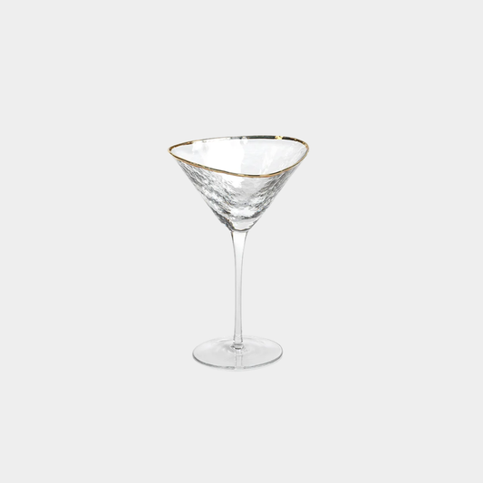 Aperitivo Hammered Martini Glasses with Gold Rim (Set of 4)