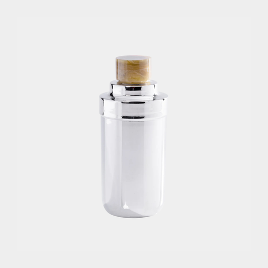 Spiga Stainless Steel Cocktail Shaker, Nickel with Amber Cap