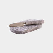 Marble Cutting Board with Cutting Knife, Travertine