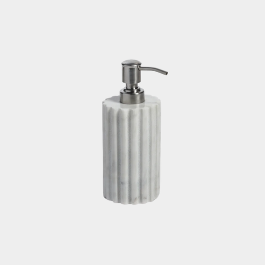 Camogli Fluted White Marble Soap & Lotion Dispenser