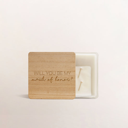 Maid of Honor Proposal Candle