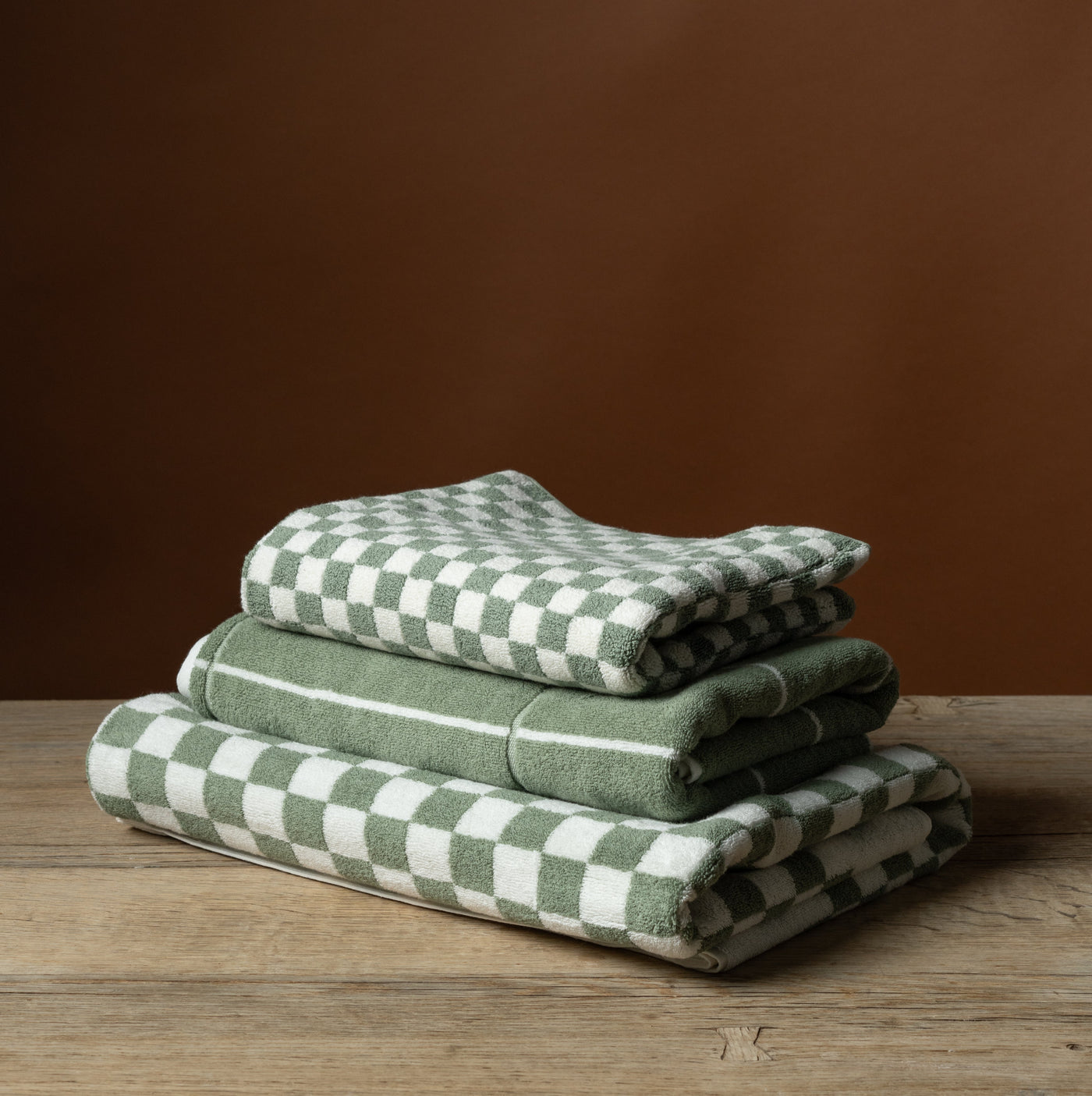 Josephine Hand Towel in Sage & Chalk