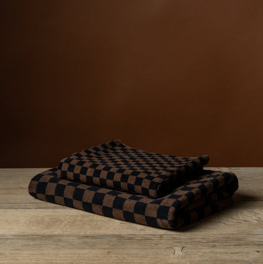 Beppu Bath Mat in Tabac & Noir