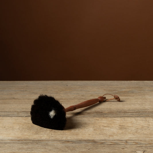 Black Goat Hair Fan Duster