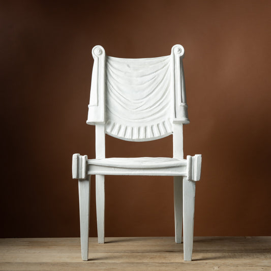 Pair of French Moderne Trompe l'Oeil Plaster Side Chairs c. 1960s
