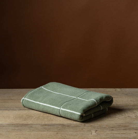 Bethell Bath Towel in Sage & Chalk