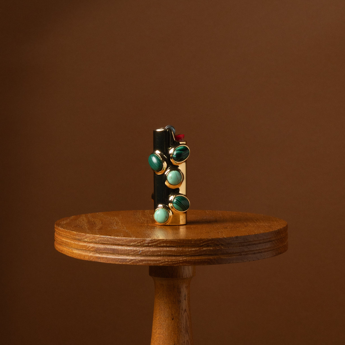 Malachite Gemstoned Lighter Case