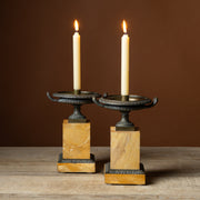 Pair of 19th C. Bronze & Marble Tazzas
