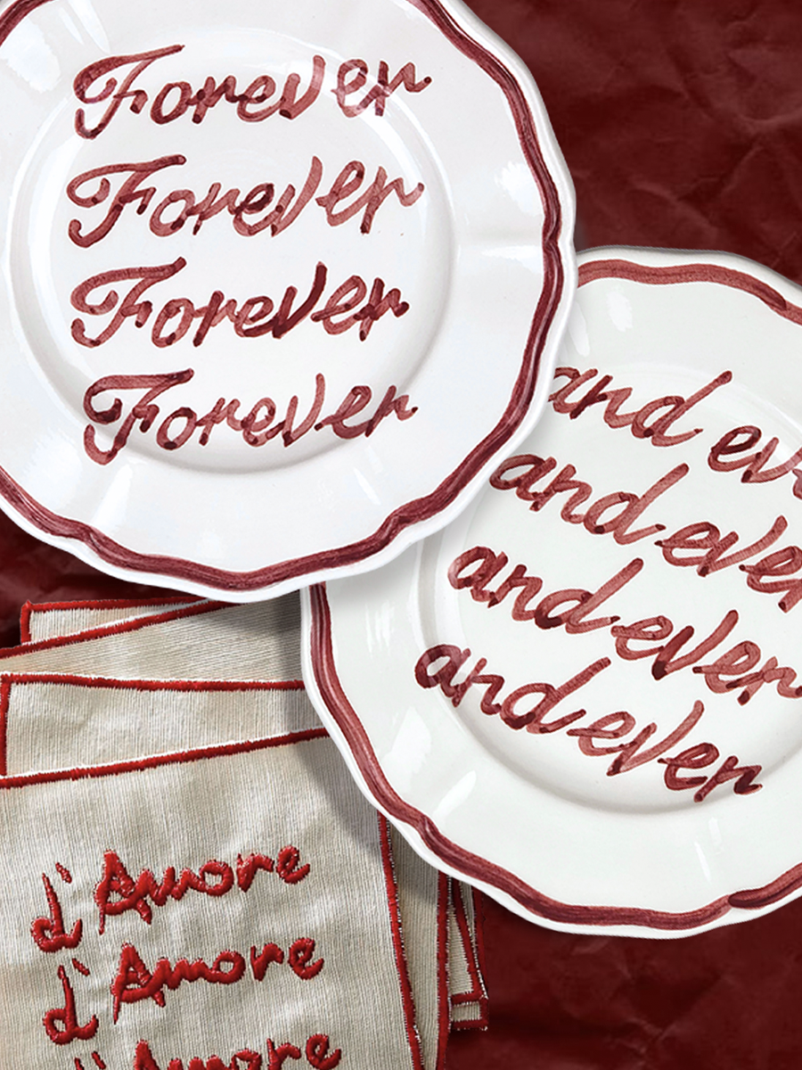 Set di 2 Piatti Fil Rouge  “Forever” e “and ever”