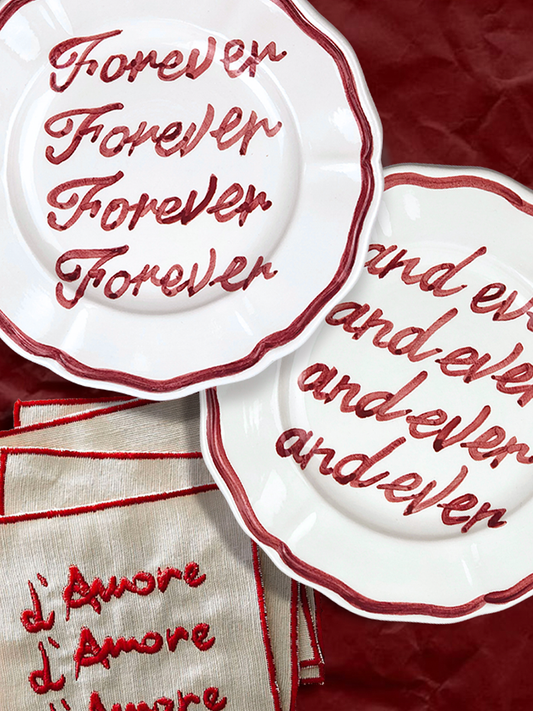 Set di 2 Piatti Fil Rouge  “Forever” e “and ever”