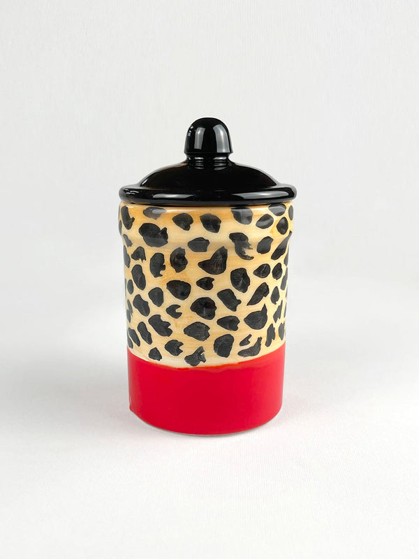 ANIMALIER Jar - Leopard with Black Lid