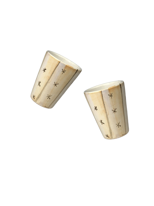 Set di 2 bicchierini da shot -  beige e pattern stelline