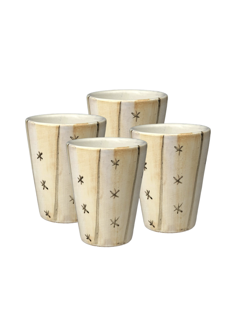 Set di bicchierini da shot - Beige e Pattern Stelline