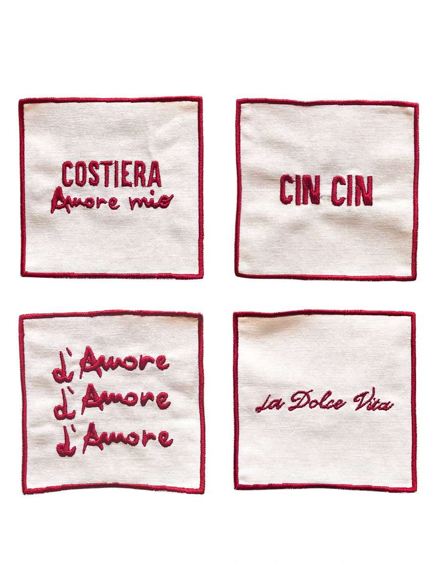 Set of 4 Cocktail Napkins - Costiera Amore Mio