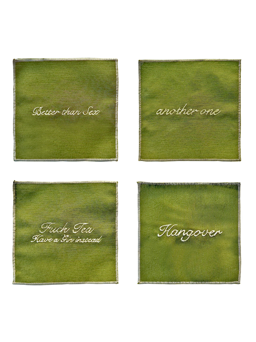 Set di Tovaglioli da Cocktail - Verde oliva e burro