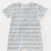 Walker Terry Romper - Blue & White Stripe