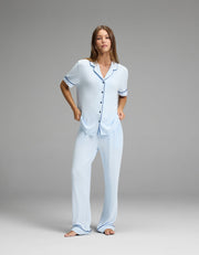 Women's Bamboo Rib-Knit Classic Short Sleeve & Pant Pajama Set