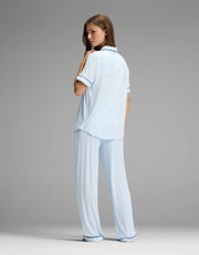 Women's Bamboo Rib-Knit Classic Short Sleeve & Pant Pajama Set