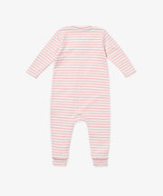Ziggy Zip Romper, Dusty Rose Mini Stripe