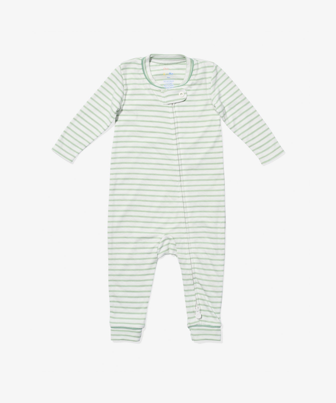 Ziggy Zip Romper, Dusty Seafoam Mini Stripe