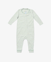 Ziggy Zip Romper, Dusty Seafoam Mini Stripe