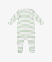 Ziggy Zip Romper, Dusty Seafoam Mini Stripe