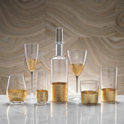 Fez Cut Glass Highball Glasses with Gold Leaf (Set of 4)
