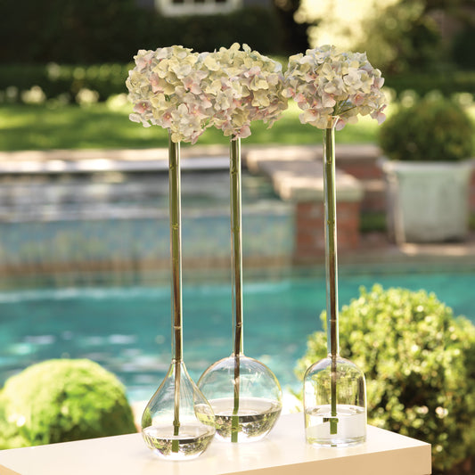 Long Neck Mouth Blown Vase - Ball Shaped