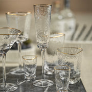 Aperitivo Hammered Champagne Flutes with Gold Rim (Set of 4)
