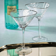 Aperitivo Hammered Martini Glasses with Platinum Rim (Set of 4)