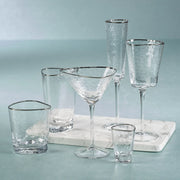 Aperitivo Hammered Martini Glasses with Platinum Rim (Set of 4)