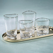Aperitivo Hammered Double Old Fashioned Glasses with Platinum Rim (Set of 4)