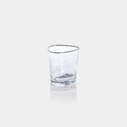 Aperitivo Hammered Double Old Fashioned Glasses with Platinum Rim (Set of 4)