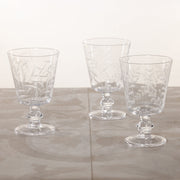 Etched All Purpose Goblets - Set of 3 Assorted Glasses