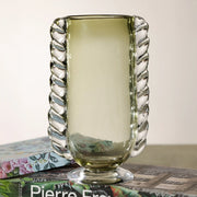 Vintage Braided Glass Vase in Green