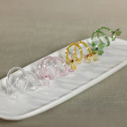 Botanica Set of 4 Glass Flower Napkin Rings in Pink