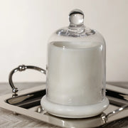 Marbella Scented Candle Jar with Cloche – White Marble