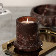 Marbella Scented Candle Jar with Cloche – Red Levanto Marble