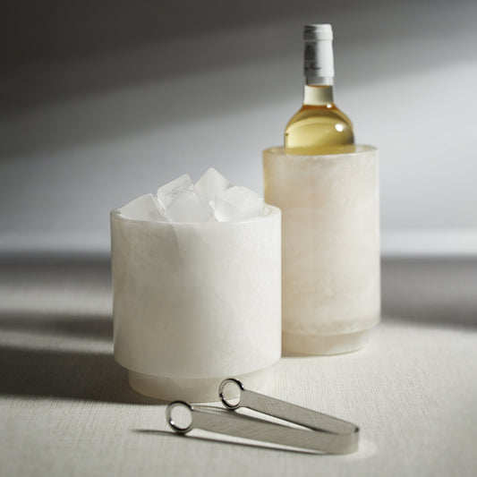 Yasmeen Polished Alabaster Stone Wine Cooler