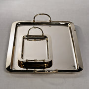 Manetta Steel and Brass Tray , Polished Gold - 24 in