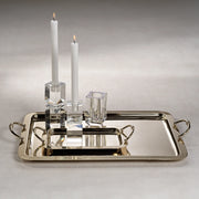 Manetta Steel and Brass Tray , Polished Gold - 24 in