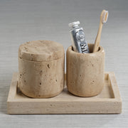 Travertine Marble Lidded Canister