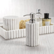 Camogli Fluted White Marble Soap & Lotion Dispenser