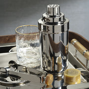 Spiga Stainless Steel Cocktail Shaker, Nickel with Amber Cap