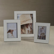 Nappa Leather Photo Frame - White and Gray  (5 x 7)