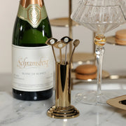 Evil Eye 4-Piece Set Cocktail Picks with Stand, Polished Gold