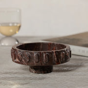 Marbella Red Levanto Marble Pedestal Decorative Bowl