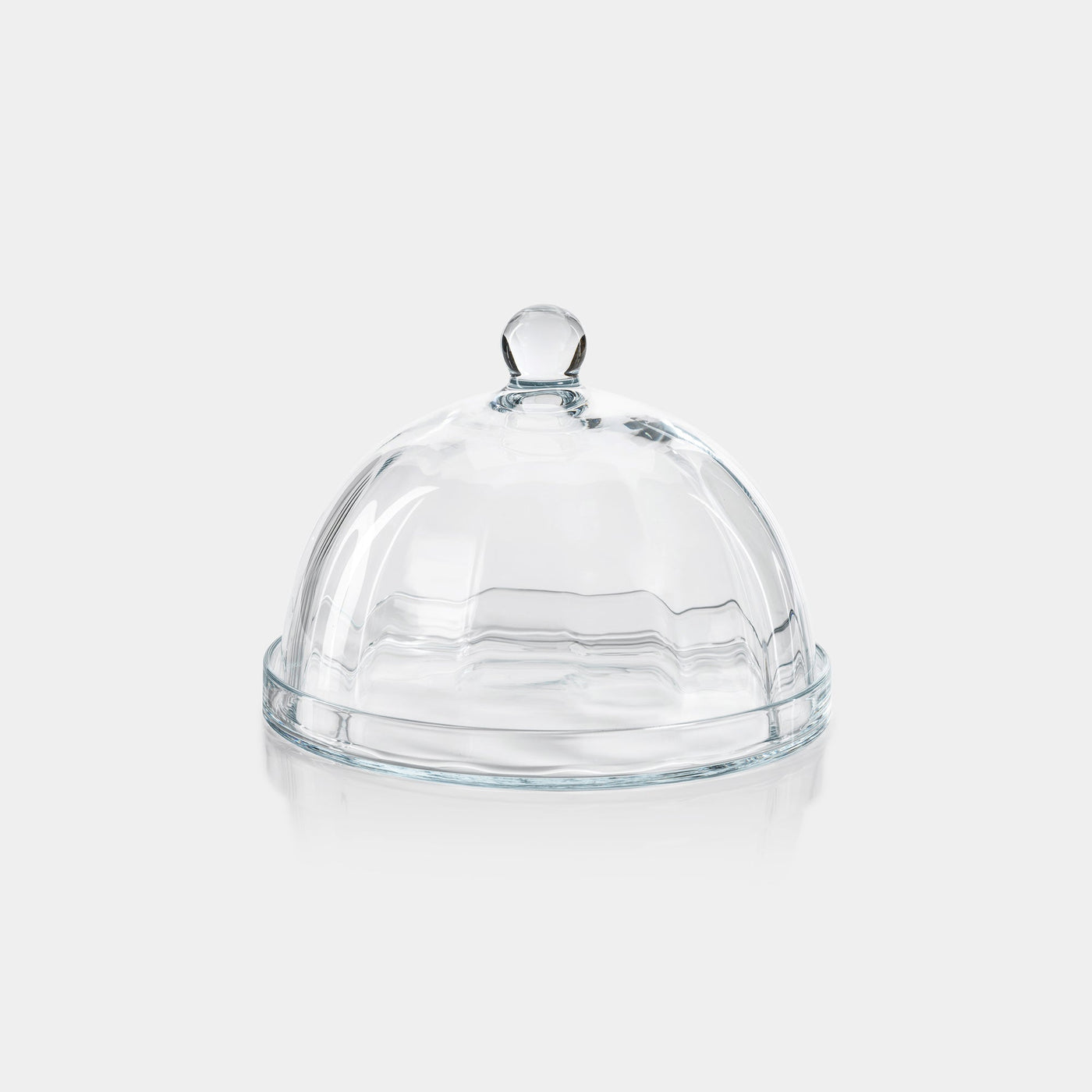 Loulou Optic Pastry Glass Plate with Cloche